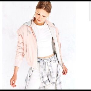 Urban Silence + Noise Pink Hooded Bomber Jacket